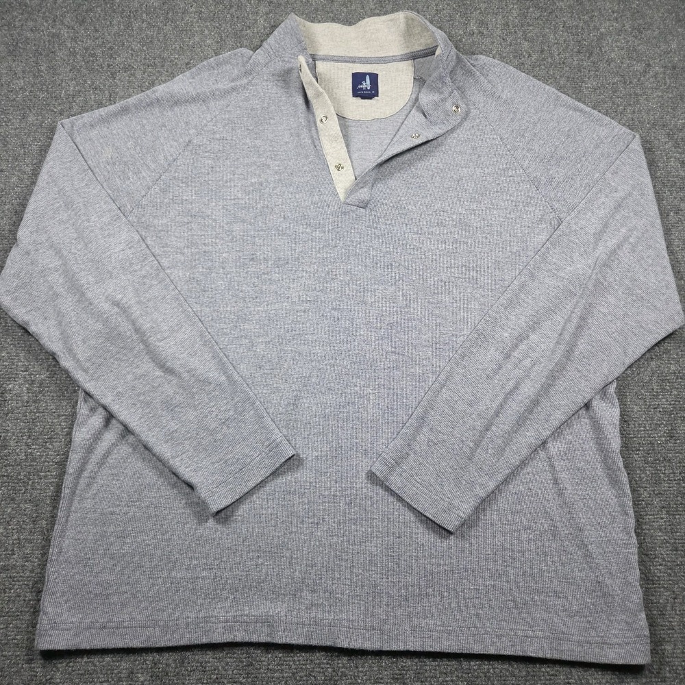Johnnie-O Quarter Snap Button Pullover Jacket Gray Mens XL Soft